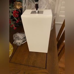 Leather Base White Lamp-Brand New-Never Used in Original Plastic.